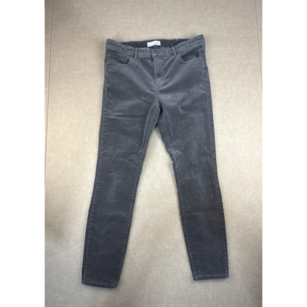 LOFT Pantsโ Women's Size 28/6 Gray Corduroy Modern Skinny Mid Rise Casual
